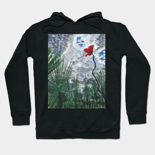 Lone Poppy Hoodie by nastiaart